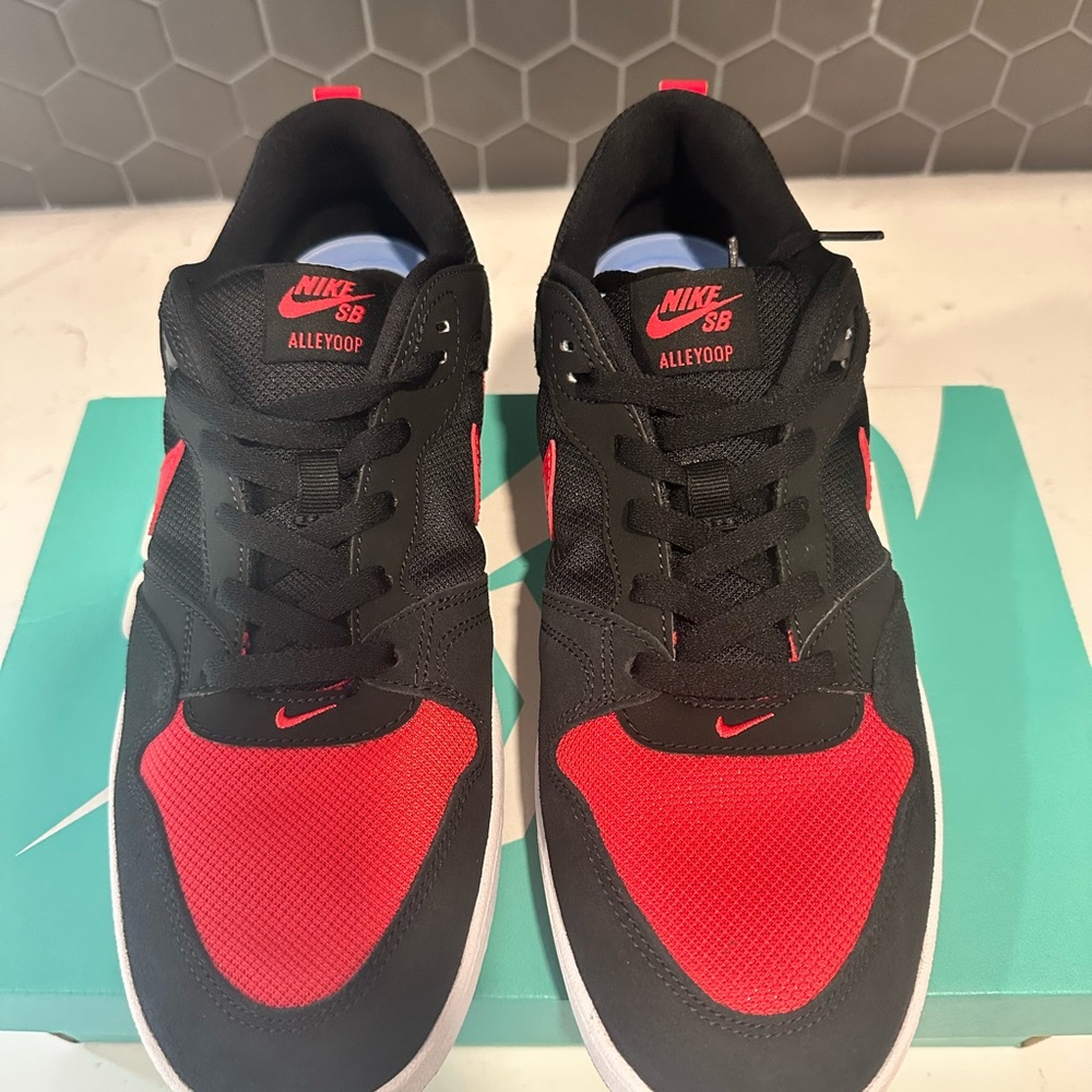Nike SB ALLEYOOP Black and Red Athletic Sneakers